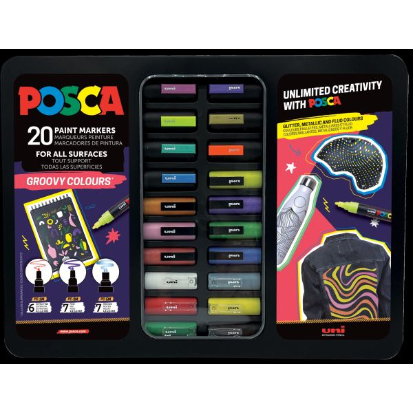 Posca Groovy Colours Tin Of 20