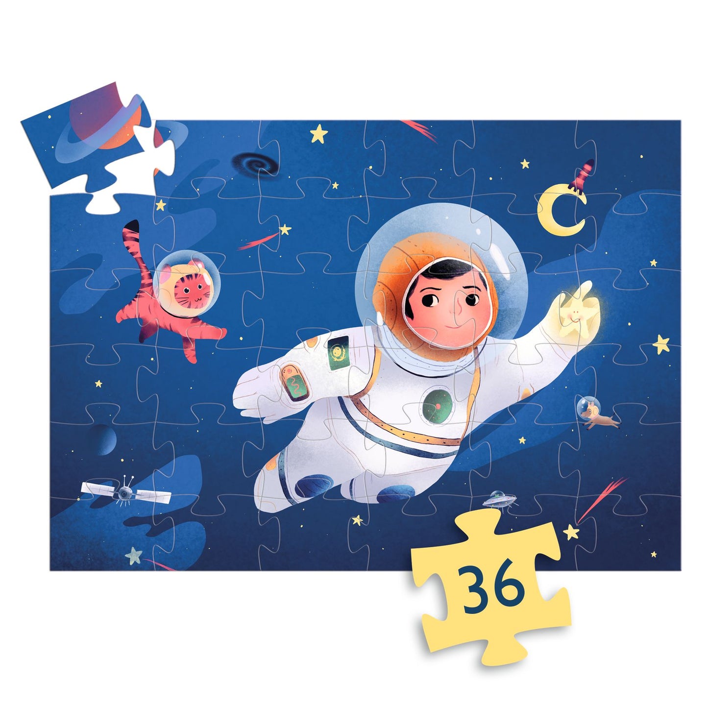 Djeco An Astronaut On The Moon - 36 PC Jigsaw Puzzle