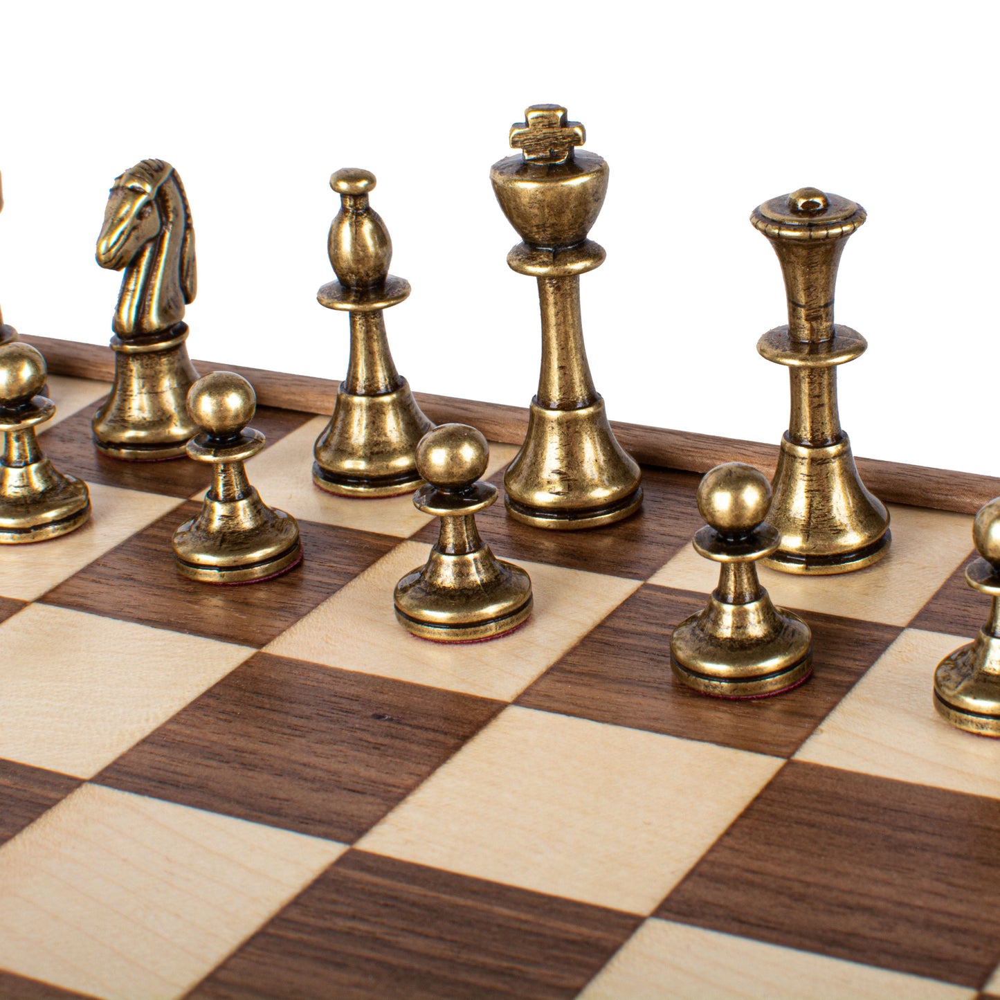 Manopoulos Wood & Metal Chess Set B