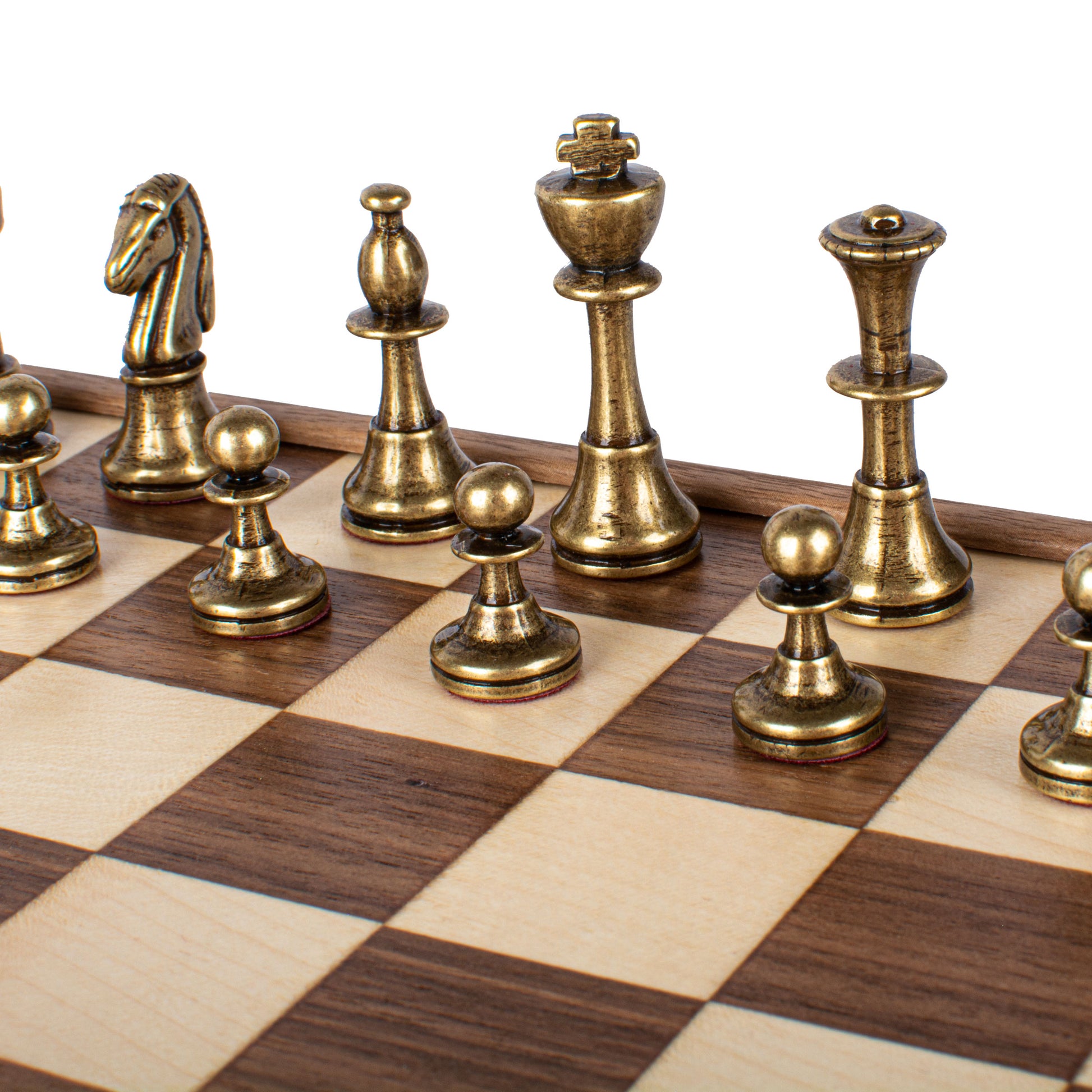 Manopoulos Wood & Metal Chess Set B