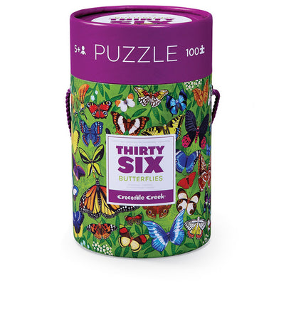 Crocodile Creek Thirty-Six Butterflies 100 piece Jigsaw Puzzle in Canister
