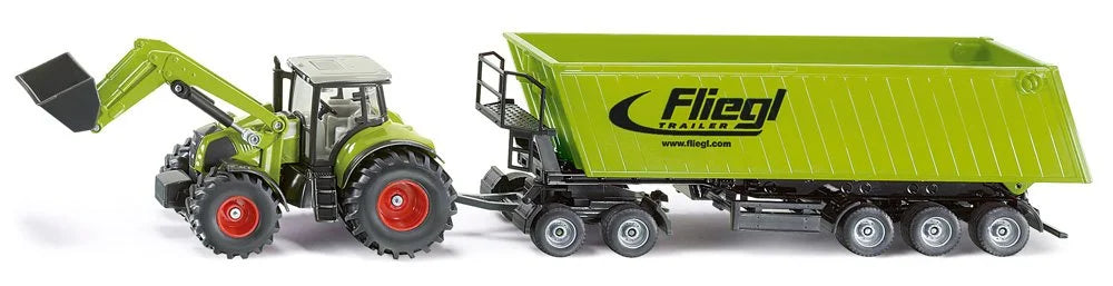 Siku 1:50 Claas With Front Loader, Dolly & Tipping Trailer