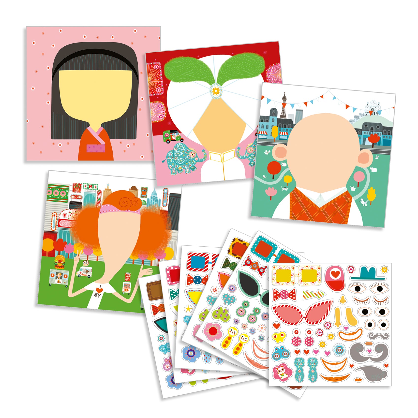 Djeco All Different Create With Stickers