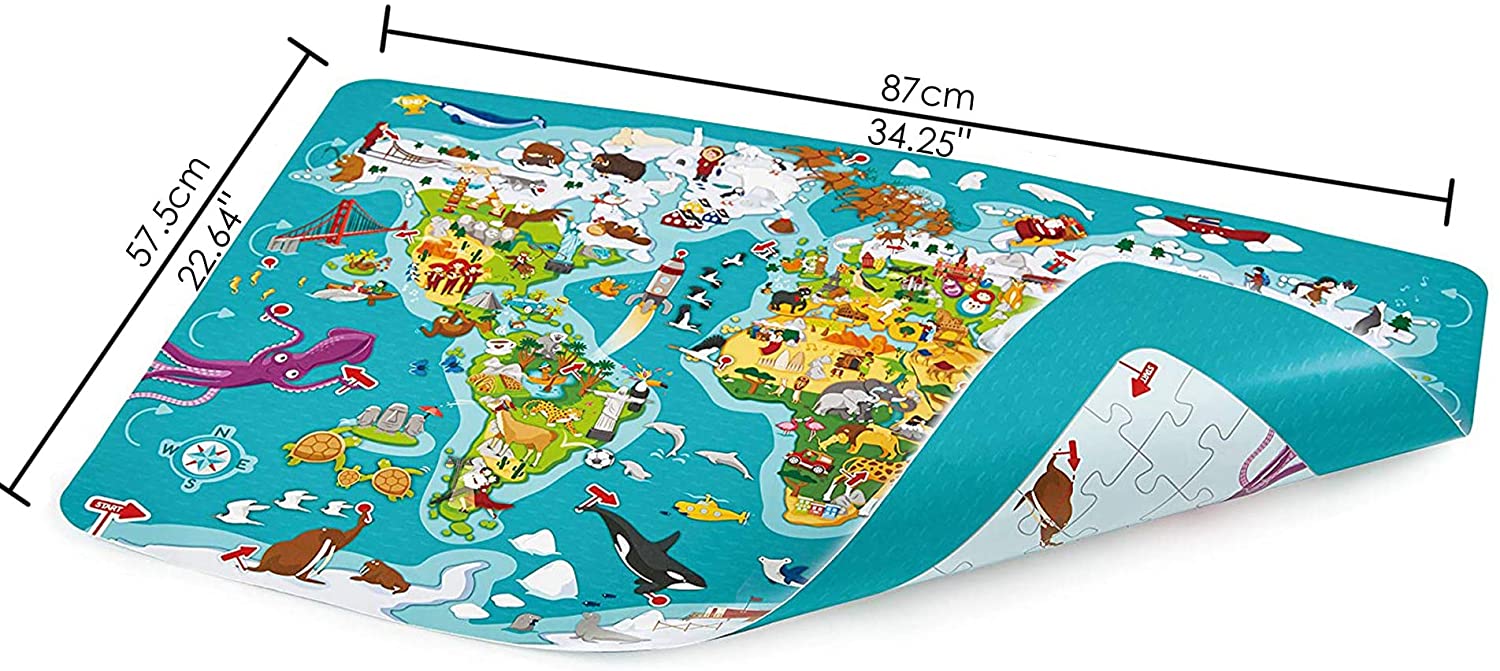 Hape E1626 2-in-1 World Tour Atlas Puzzle And Game