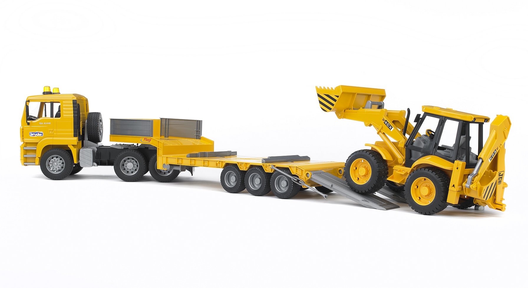 Bruder Man TGA Low Loader W/Backhoe Loader