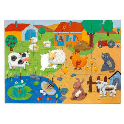 Djeco Tactiloferme Tactile 20 Pce Jigsaw