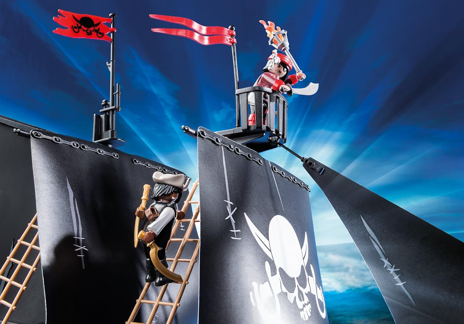 Playmobil 6678 Floating Pirate Raiders Ship with 3 Pirates