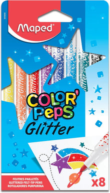 Maped Color'peps Box 8 Glittered Felt Tip Pens