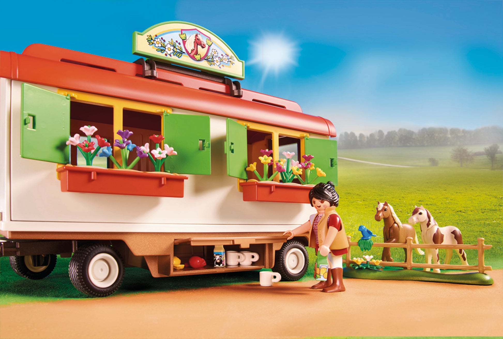 Playmobil 70510 Country Pony Shelter with Mobile Home
