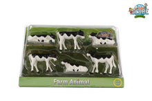 Kids Globe 1:32 6 Pk Black/White Calves Lying/Standing