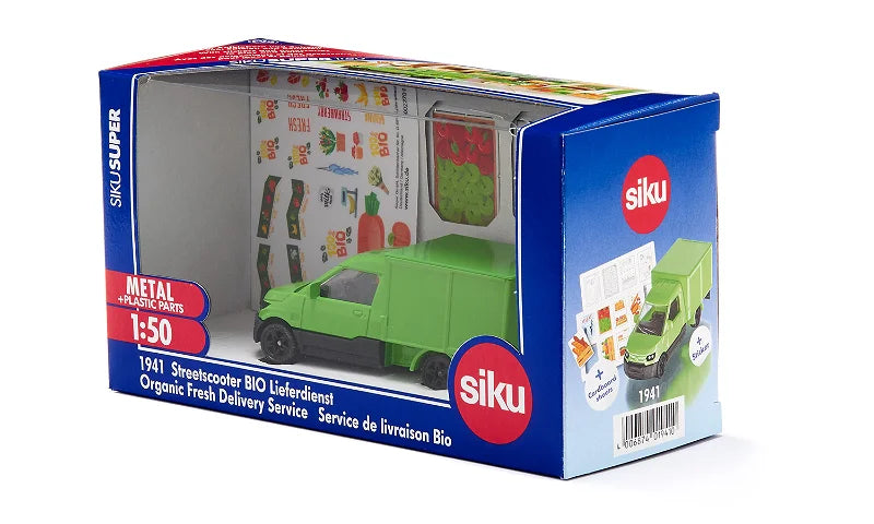 Siku 1:50 Street Scooter Bio Delivery Service W/Stickers
