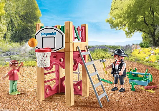 Playmobil 71475 My Life: Outdoor Climbing Frame with Carpenter Starter Pack