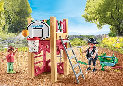 Playmobil 71475 My Life: Outdoor Climbing Frame with Carpenter Starter Pack