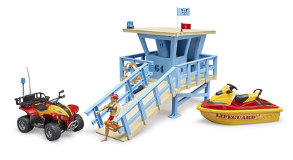 Bruder Life Guard Station W/Quad & Water Craft