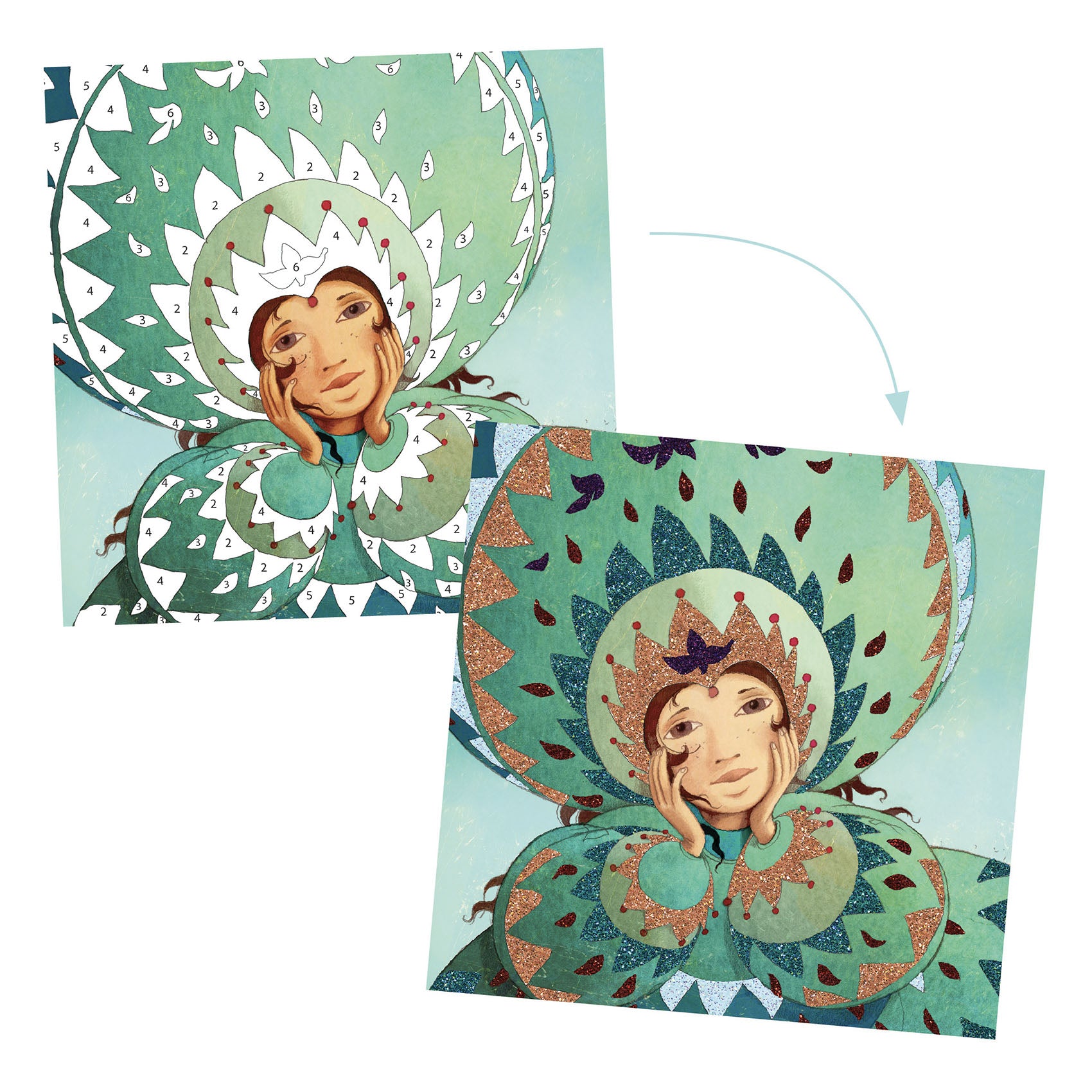 Djeco Glitter Pictures Gold and Silken (D)