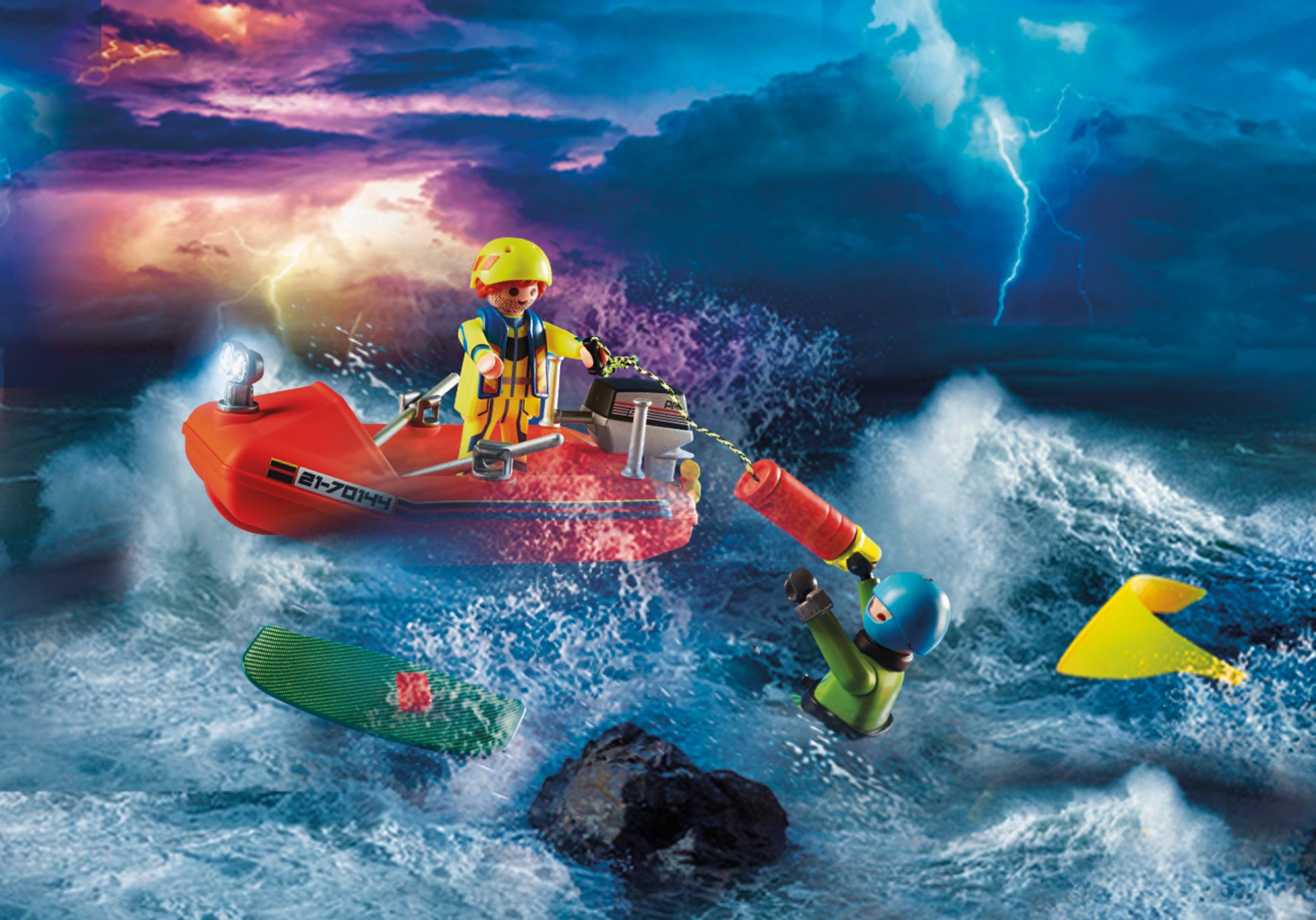 Playmobil 70144 City Action Sea Rescue Kitesurfer Rescue with Speedboat