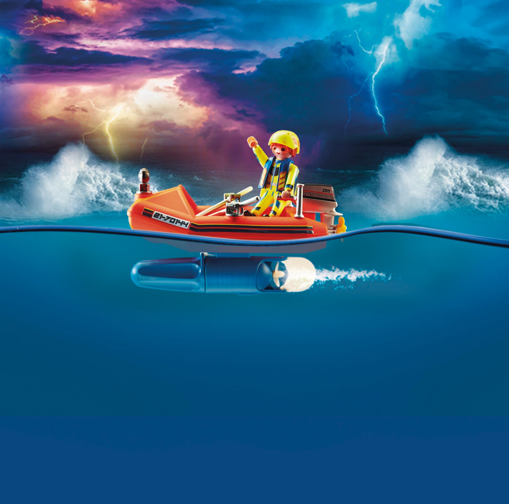 Playmobil 70144 City Action Sea Rescue Kitesurfer Rescue with Speedboat