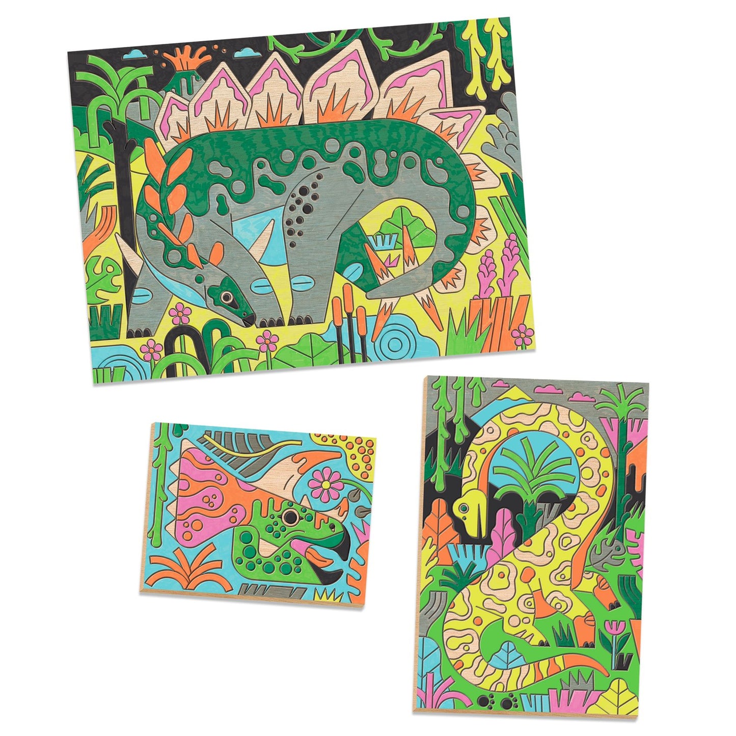 Djeco Colouring On Wood Dino World