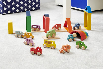 Tickit Rainbow Wooden Adventure Vehicles Set