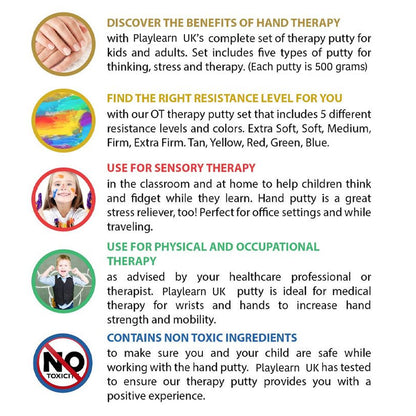 Playlearn Therapy Putty ( 5 Colours - 5 Strengths )