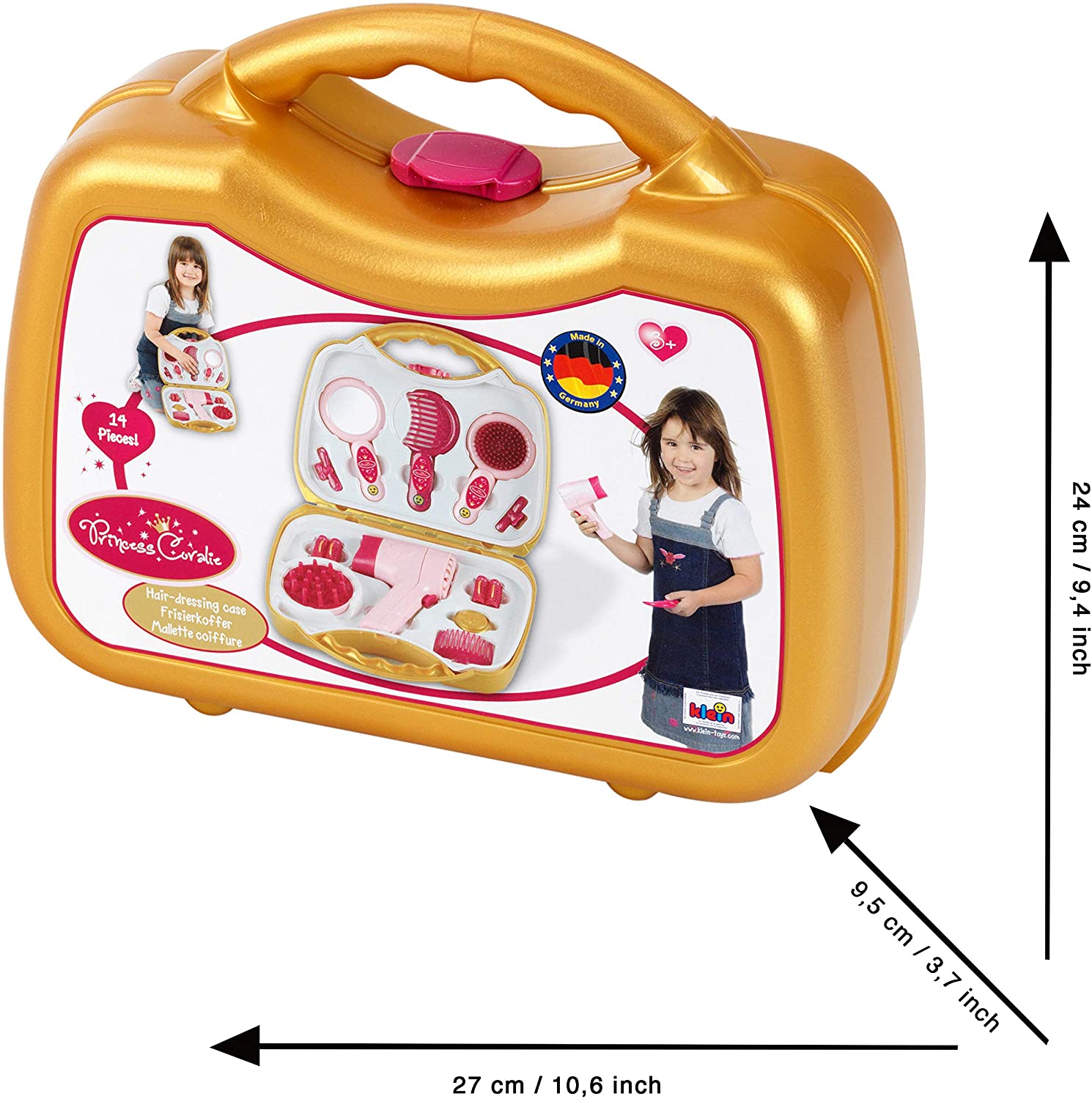 Klein Princess Coralie Hairstyling Case, large + electrical hairdryer
