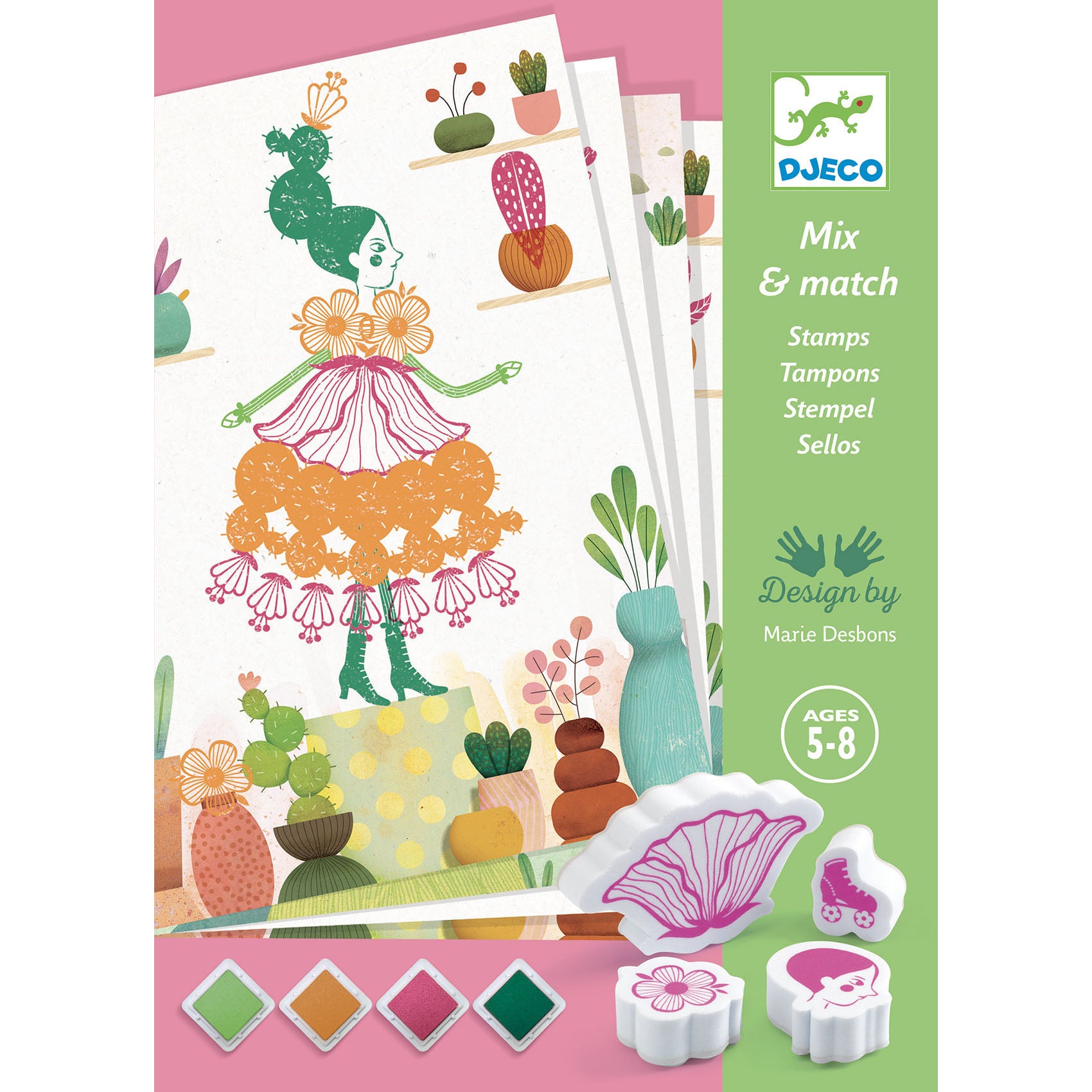 Djeco Mix & Match Stamps Flower Girls