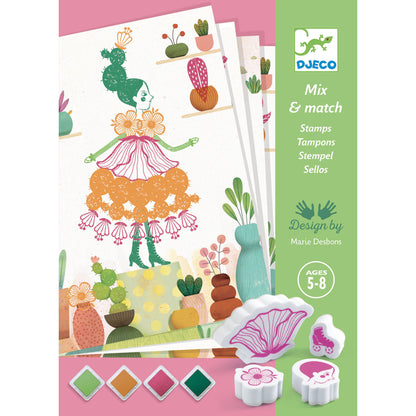 Djeco Mix & Match Stamps Flower Girls