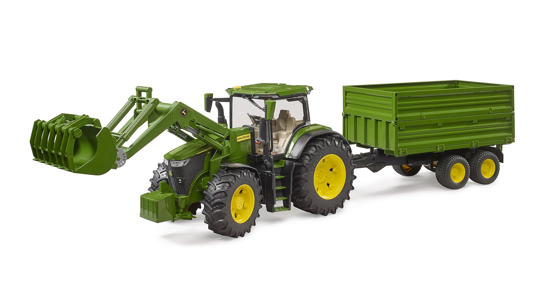 Bruder John Deere 7R 350 W/Frontloader & Tipping Trailer