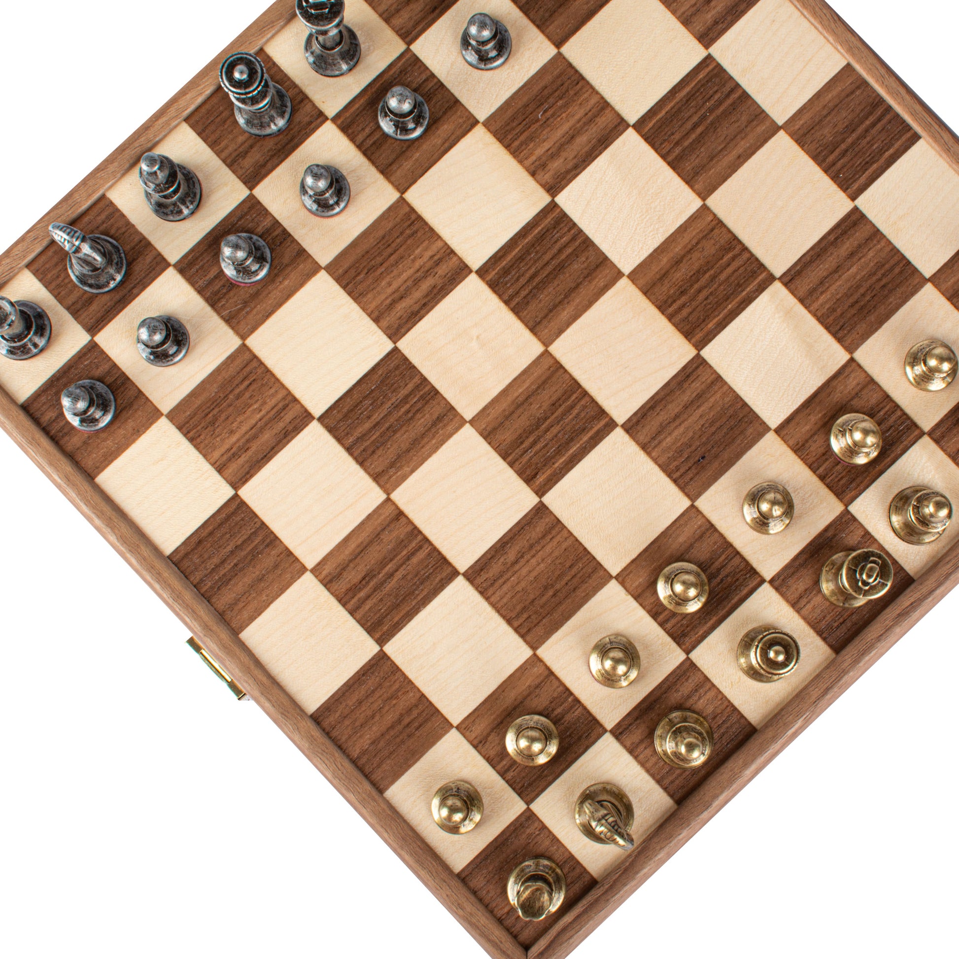 Manopoulos Wood & Metal Chess Set B