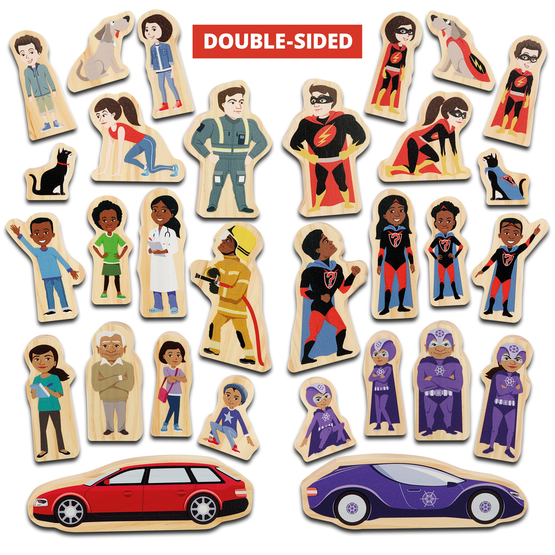 Yellow Door Superhero Wooden Characters