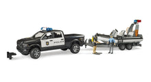 Bruder Ram 2500 Police Pickup W/Trailer & Boat