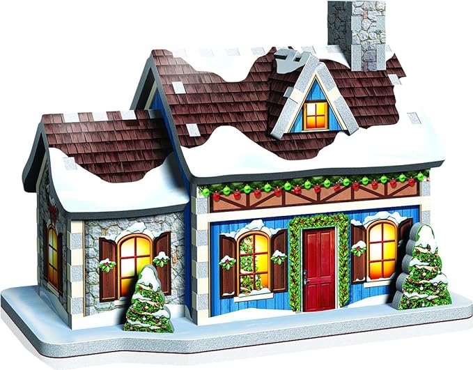 WREBBIT 3D Christmas Village Theme 3D Jigsaw Puzzle