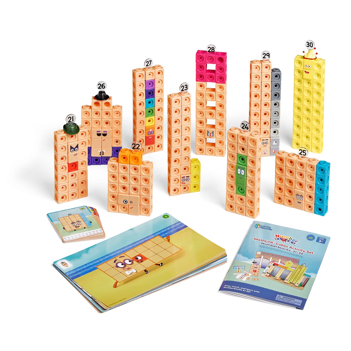 Learning Resources MathLink® Cubes Numberblocks 21-30 Activity Set