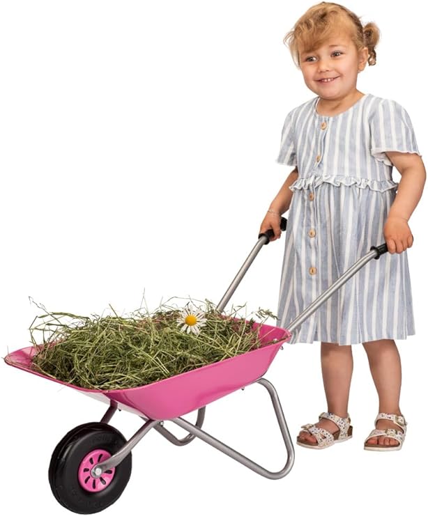 Rolly Metal Wheelbarrow - Pink