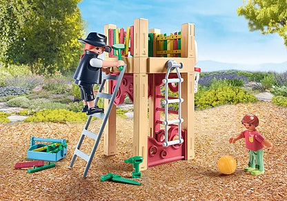 Playmobil 71475 My Life: Outdoor Climbing Frame with Carpenter Starter Pack