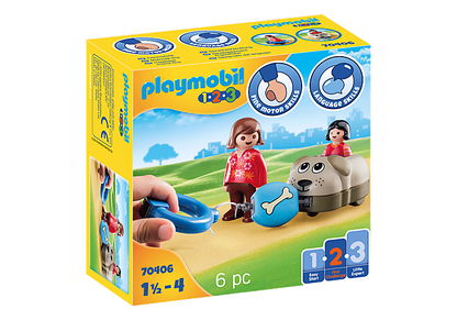 Playmobil 1.2.3 70406 Dog Train Car