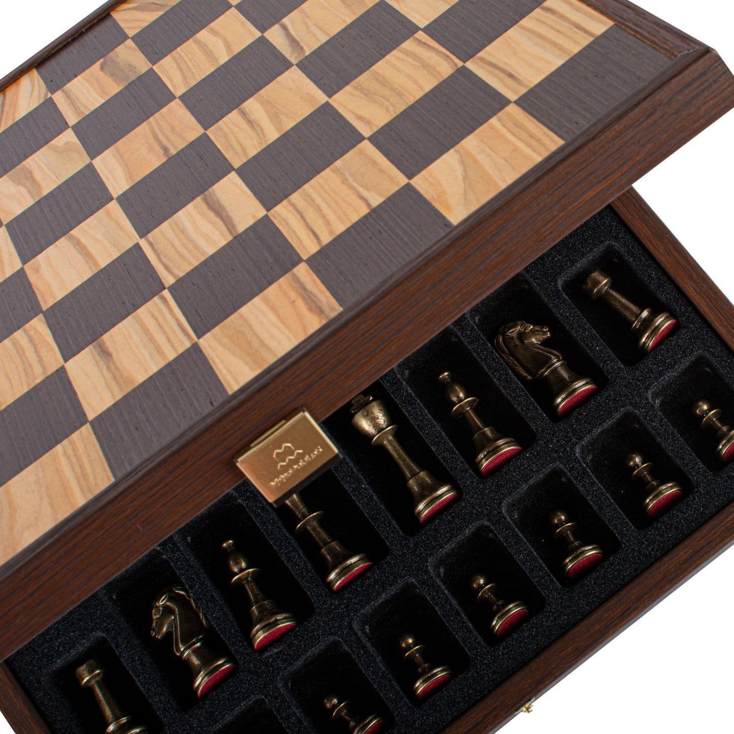 Manopoulos Wood & Metal Chess Set