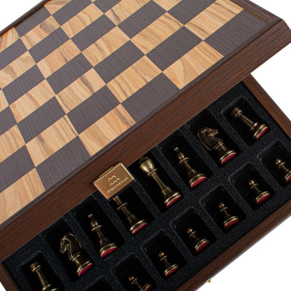 Manopoulos Wood & Metal Chess Set