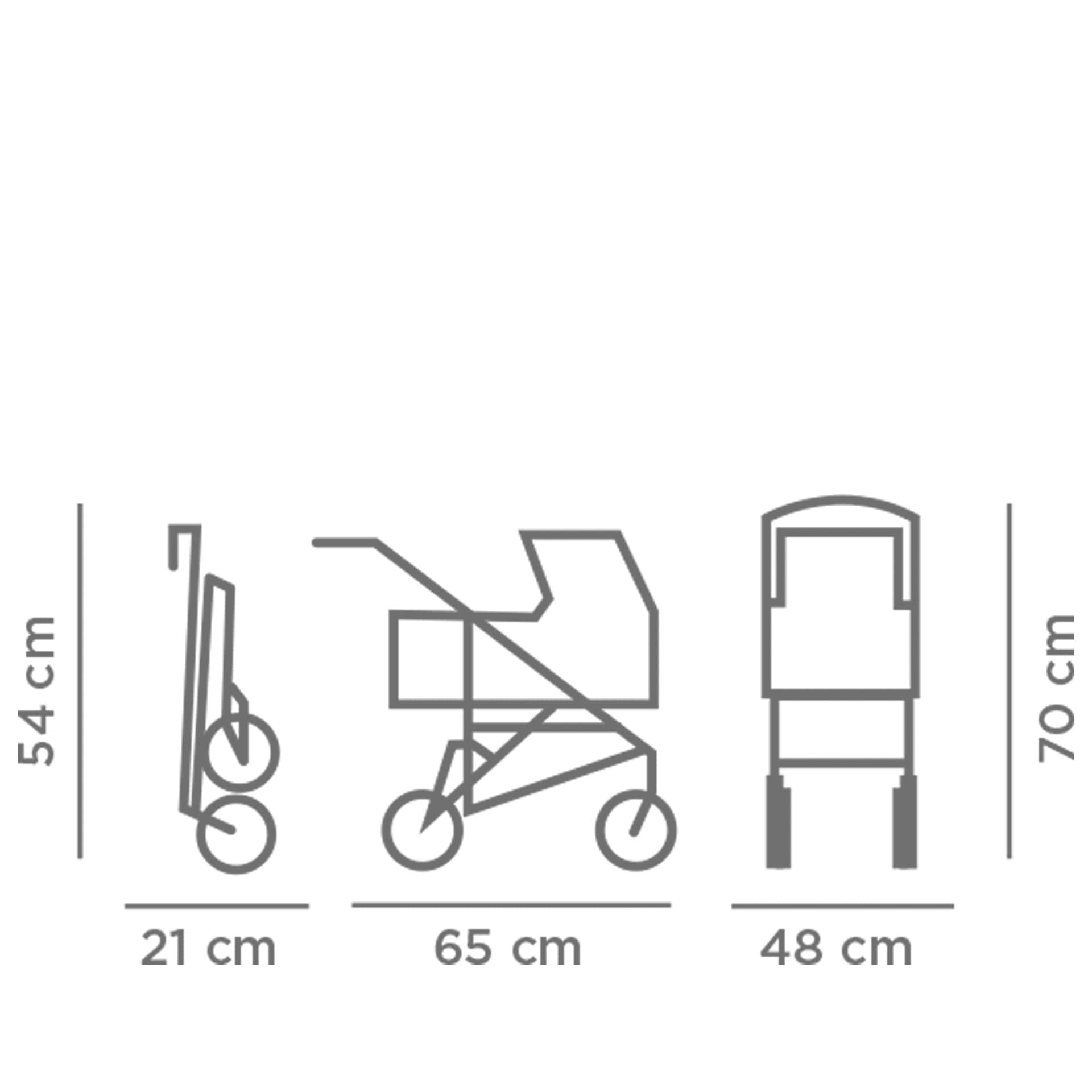 Gotz Dolls Doll Pram 4-wheel, 2 in 1, Denim & Spots