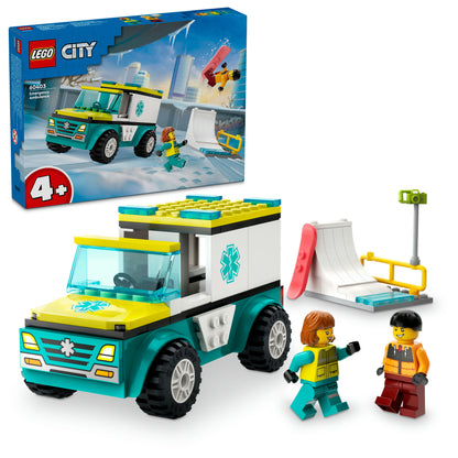 Lego City 60403 Emergency Ambulance and Snowboarder