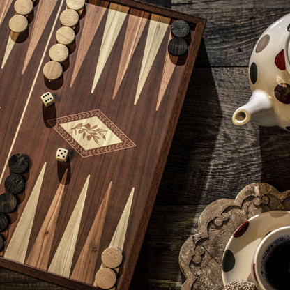 Manopoulos Classic Style Wooden Chess & Backgammon