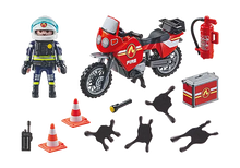 Playmobil 71466 Action Heroes: Fire Motorcycle & Oil Spill Incident