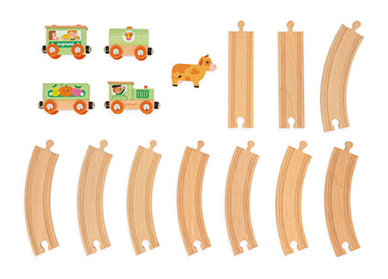 Janod Story Farm Train With Tracks