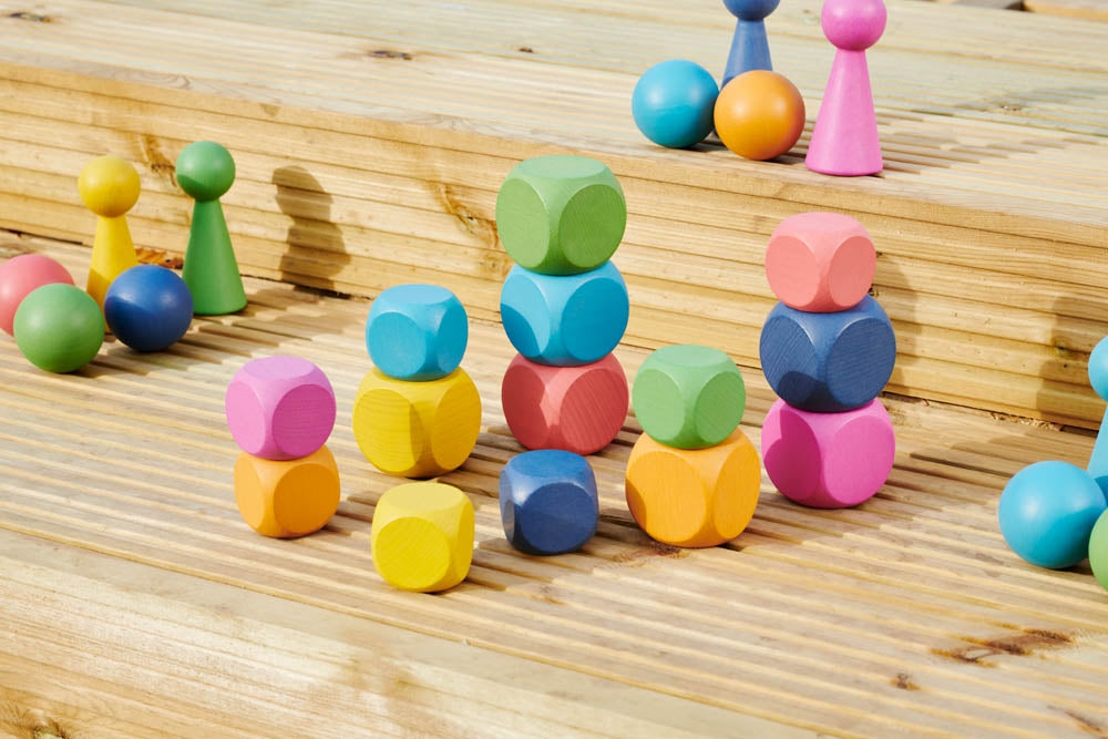 TickiT Rainbow Wooden Cubes