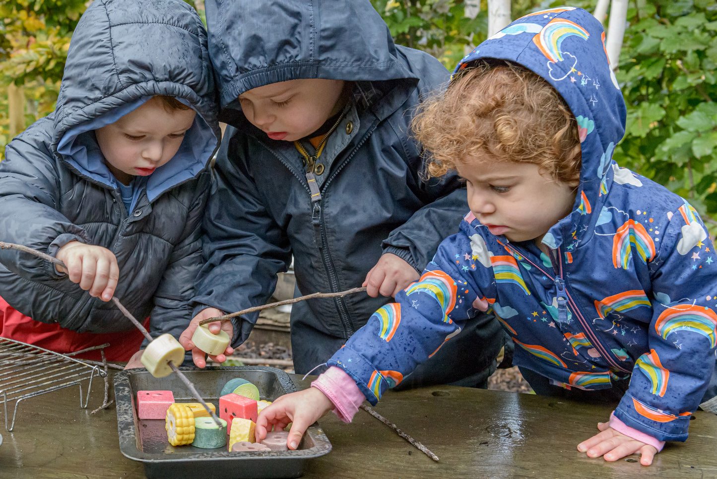Yellow Door Sensory Play Stones – Threading Kebabs