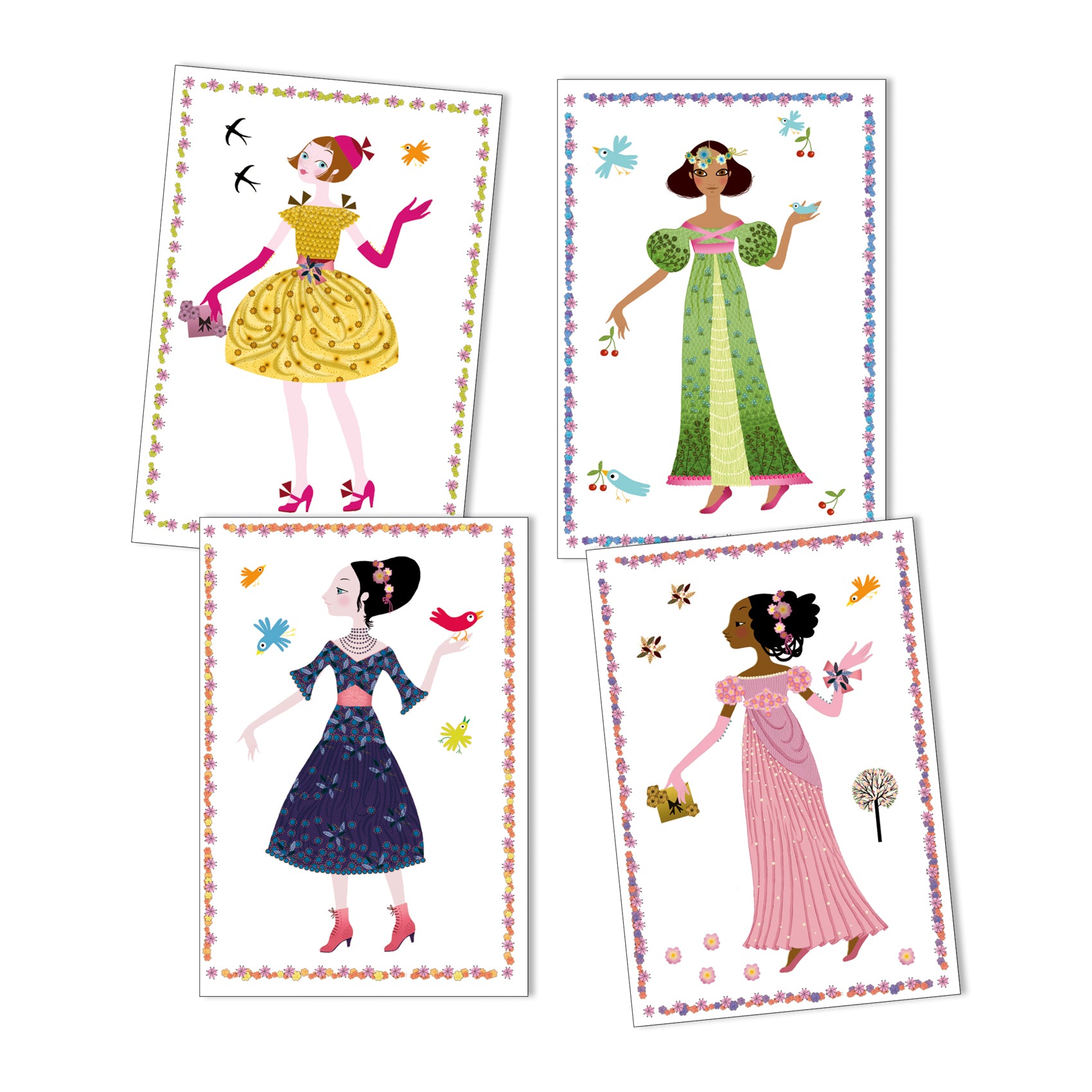 Djeco Dresses Through The Seasons Reuseable Stickers and Paper Dolls