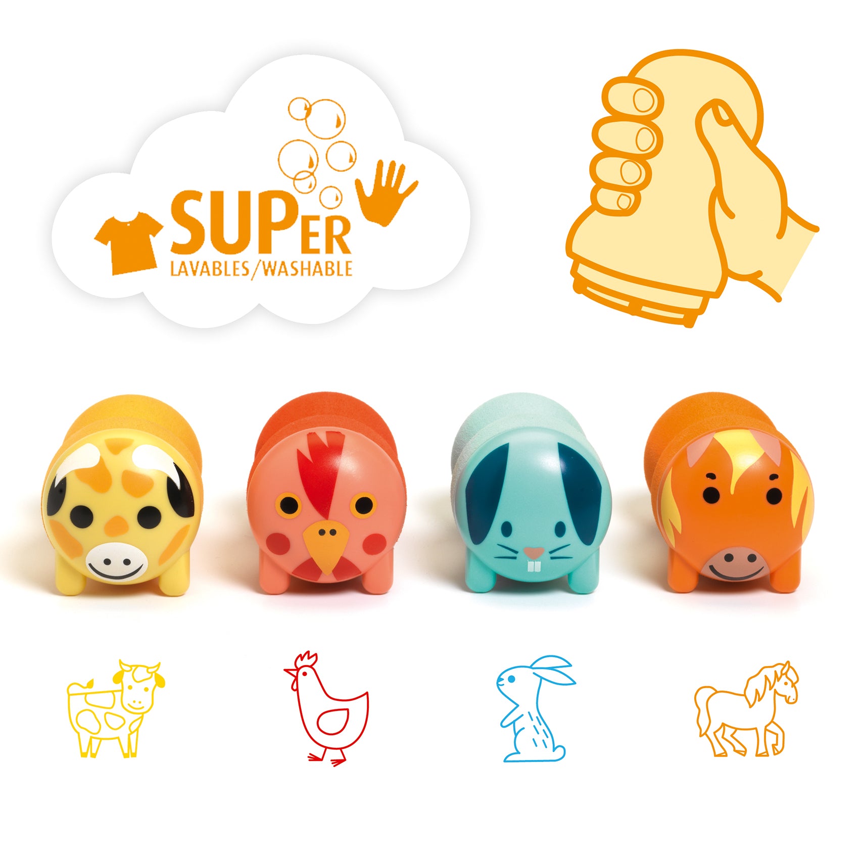 Djeco Stamps For Little Ones - Farm Animals Stamps