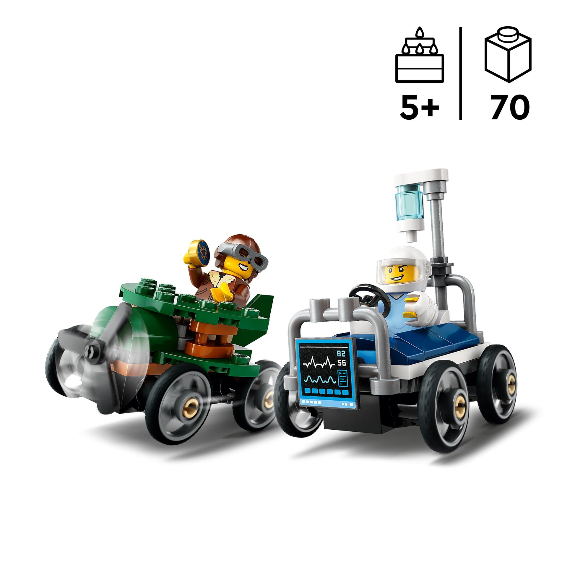 Lego City Great Vehicles 60459 Airplane vs. Hospital Bed Race Car Pack