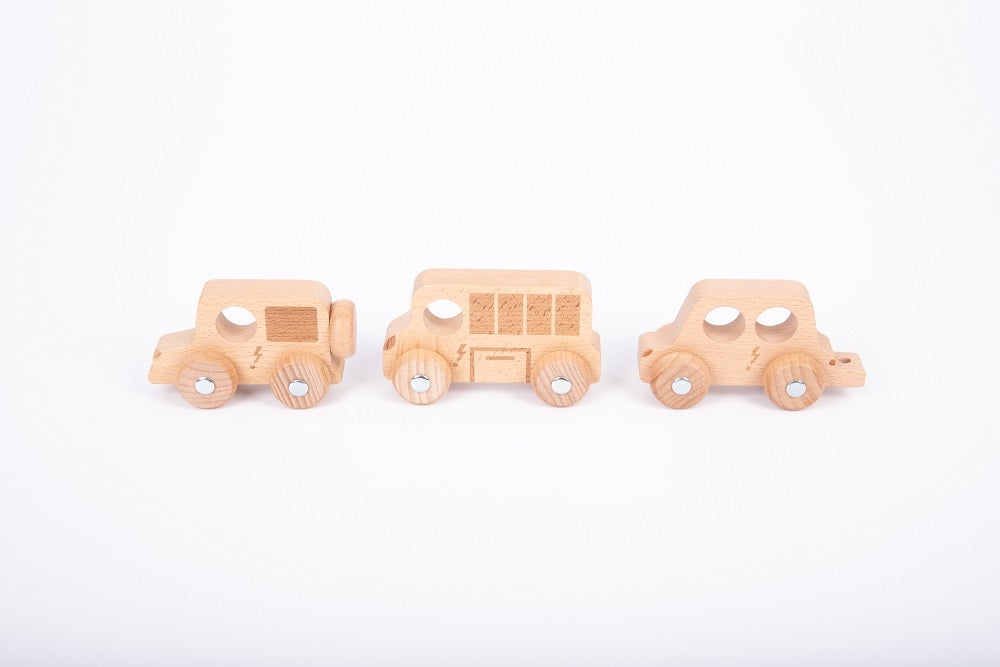 Tickit Natural Wooden City E-Vehicles Set