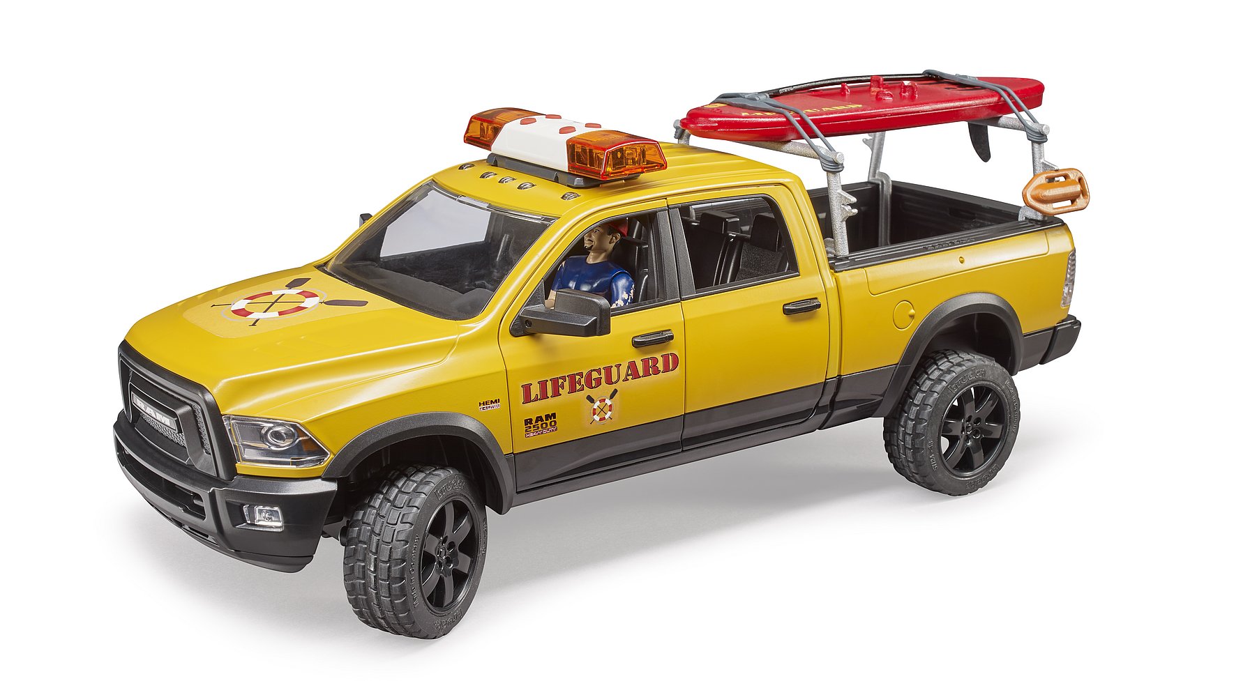 Bruder Ram 2500 Power Wagon Life Guard W/Figure & Paddle